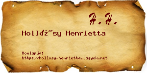 Hollósy Henrietta névjegykártya